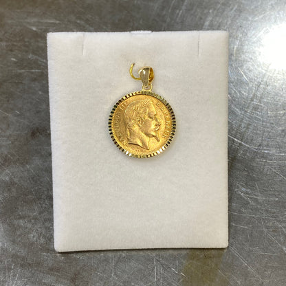 Pendentif Pièce - Or Jaune 750 & Pièce 20 Francs Napoléon