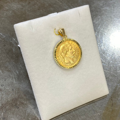 Pendentif Pièce - Or Jaune 750 & Pièce 20 Francs Napoléon