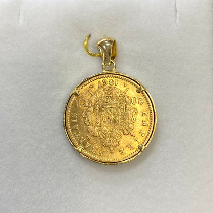 Pendentif Pièce - Or Jaune 750 & Pièce 20 Francs Napoléon