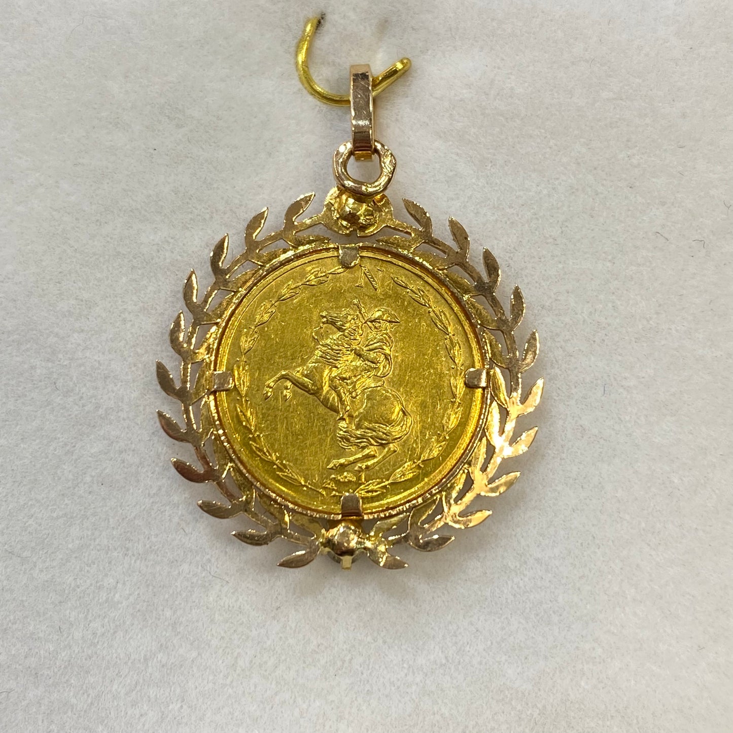 Pendentif Pièce - Or Jaune 750 Pièce Napoléon 1er & Diamants