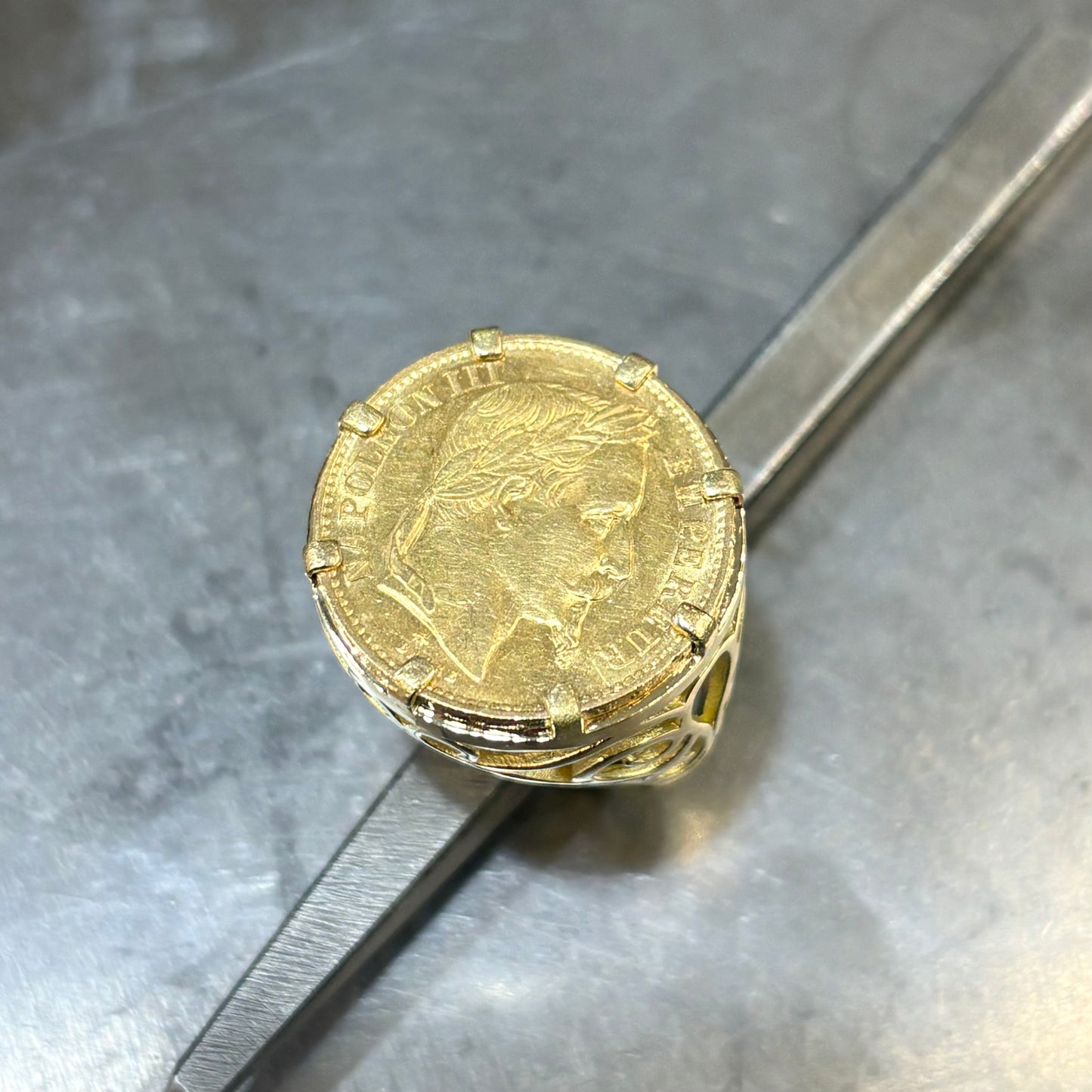 Bague Pièce - Or Jaune 750 & Pièce Or 20 Francs Napoléon