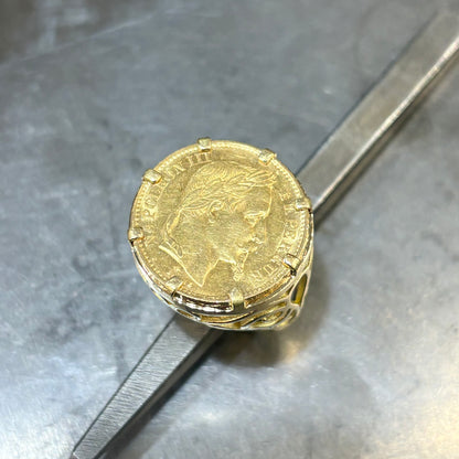 Bague Pièce - Or Jaune 750 & Pièce Or 20 Francs Napoléon