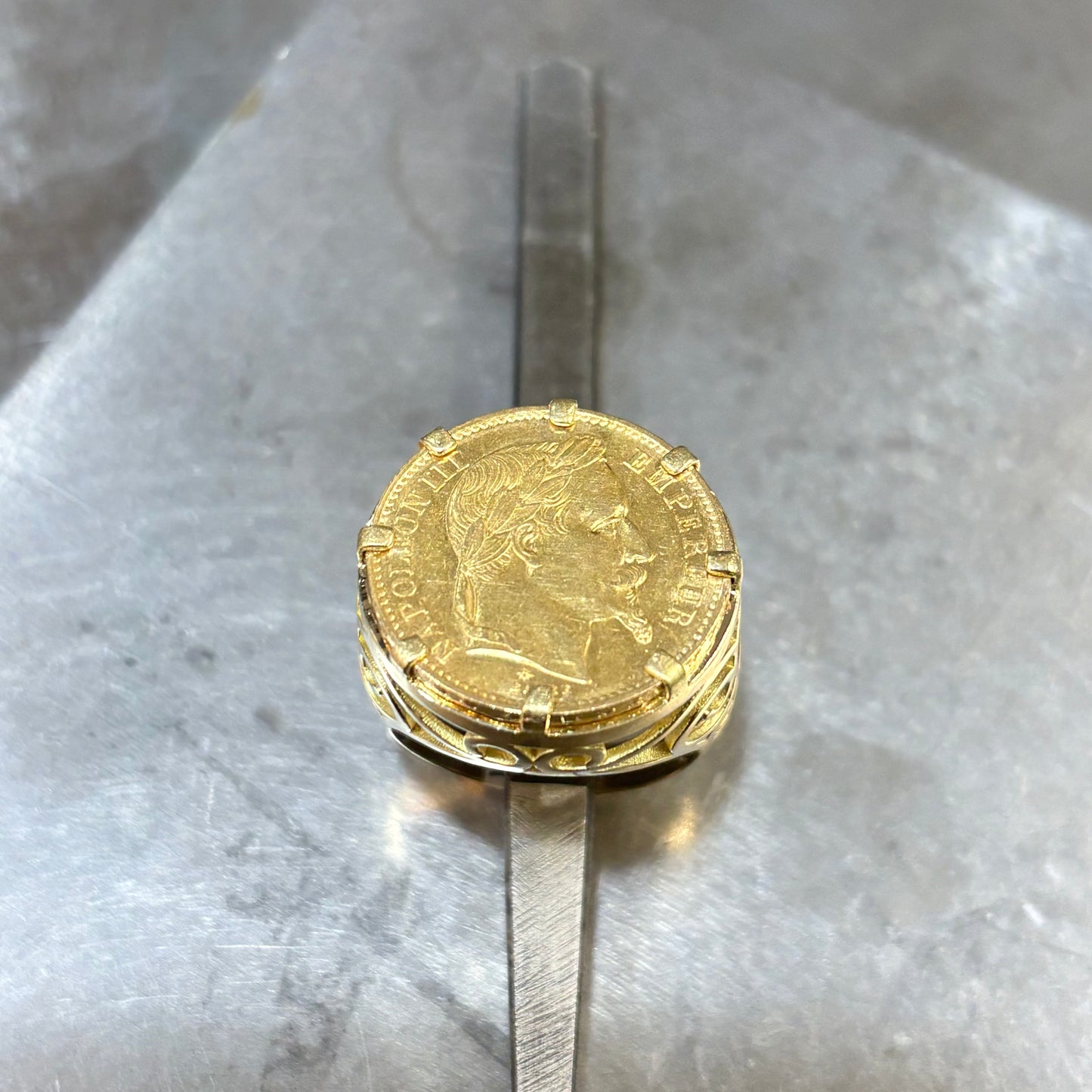 Bague Pièce - Or Jaune 750 & Pièce Or 20 Francs Napoléon