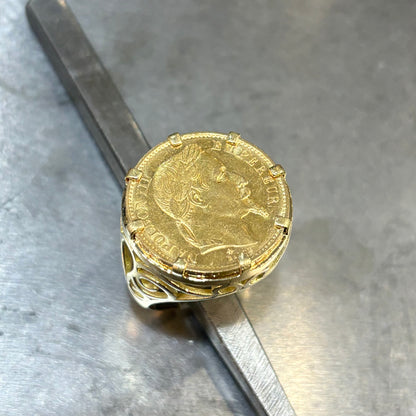 Bague Pièce - Or Jaune 750 & Pièce Or 20 Francs Napoléon