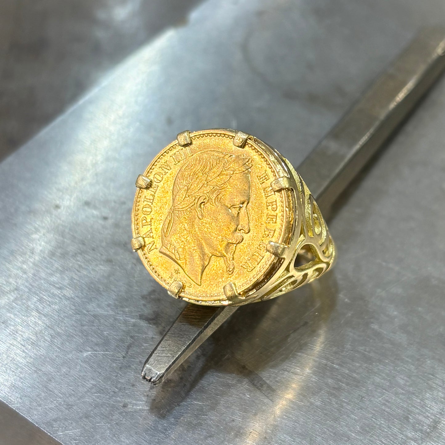 Bague Pièce - Or Jaune 750 & Pièce Or 20 Francs Napoléon