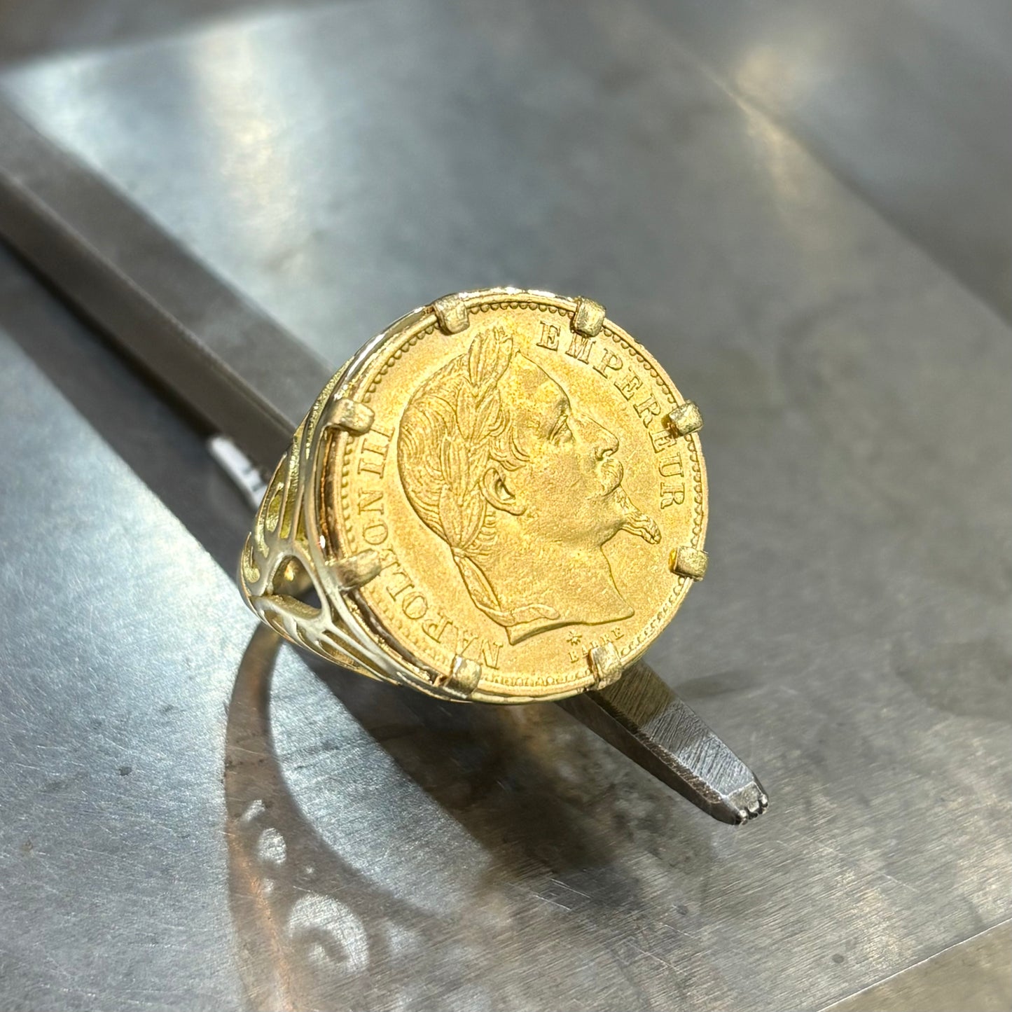 Bague Pièce - Or Jaune 750 & Pièce Or 20 Francs Napoléon
