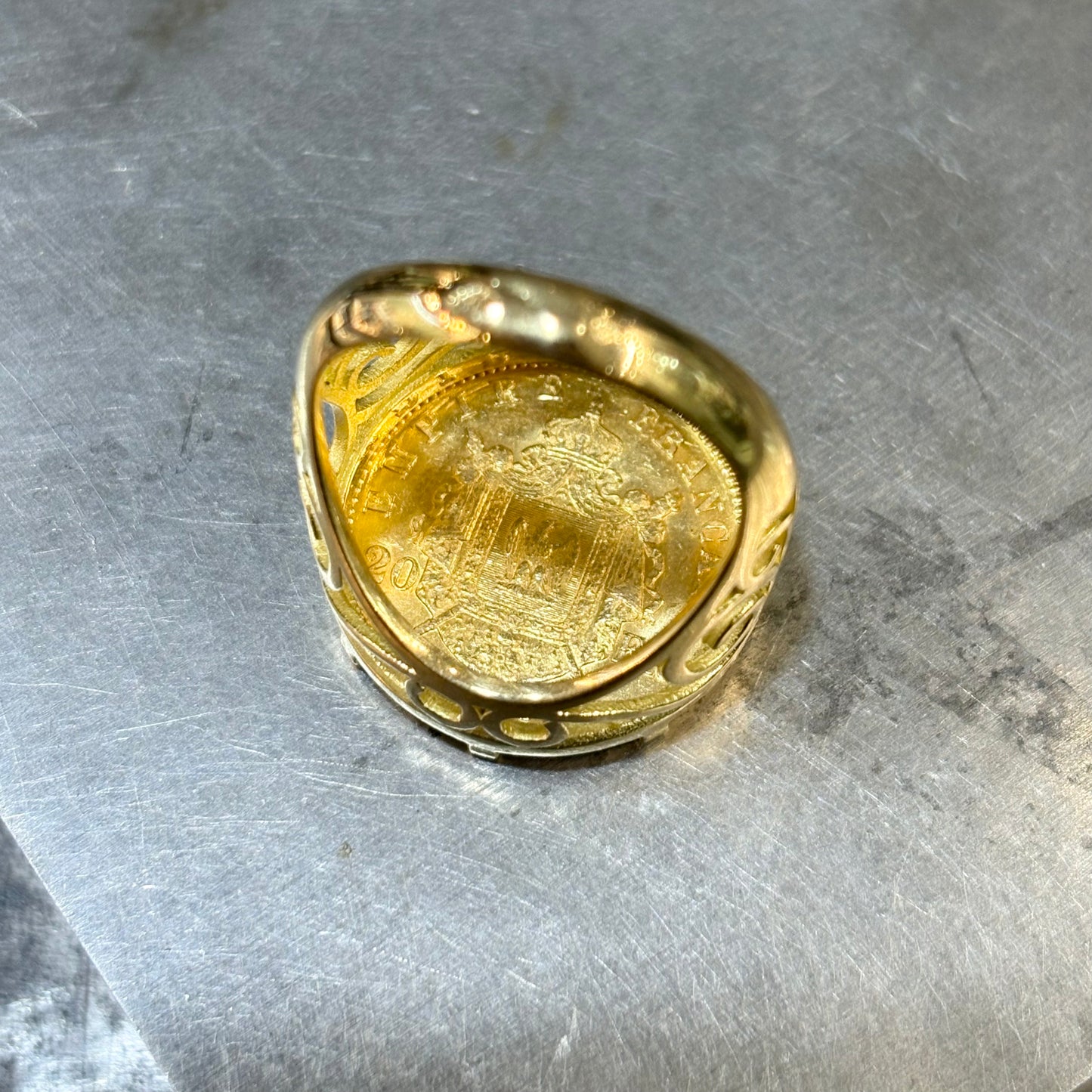 Bague Pièce - Or Jaune 750 & Pièce Or 20 Francs Napoléon