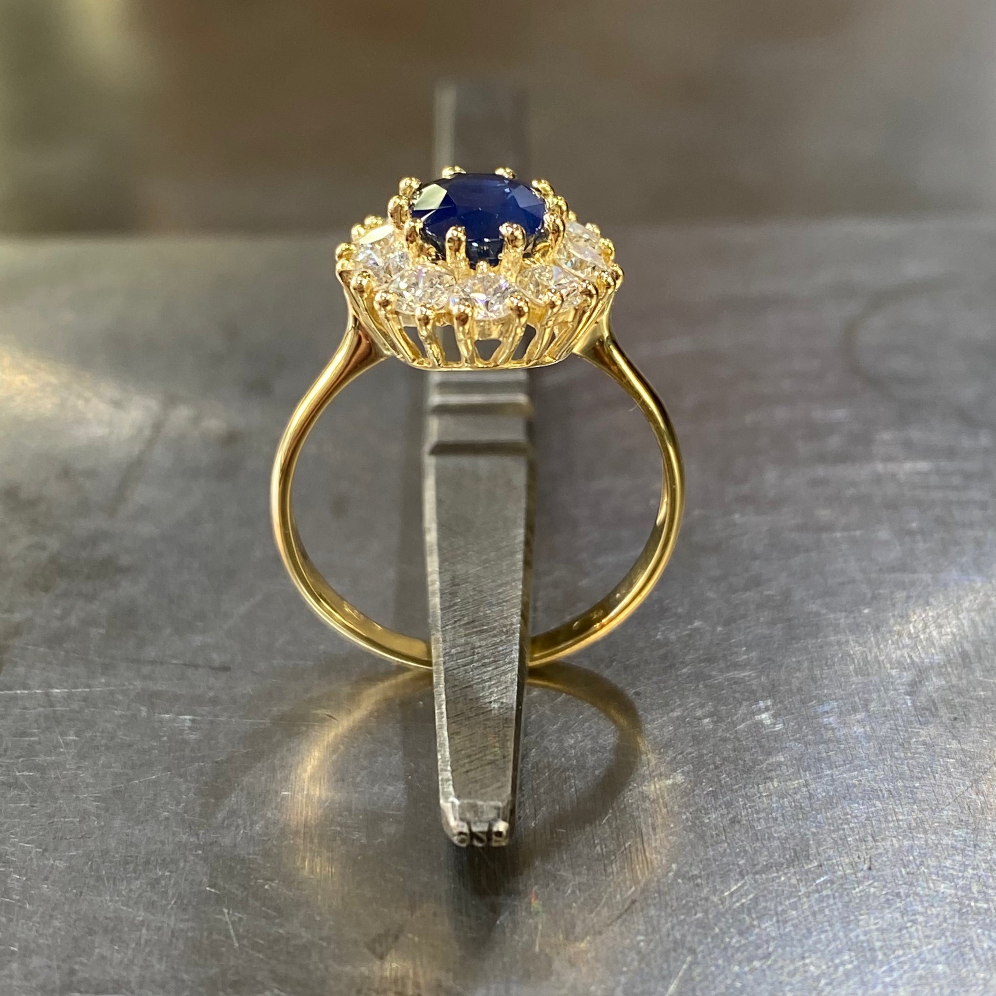 Bague Marguerite Or Jaune 750 Saphir Diamants – Fremont