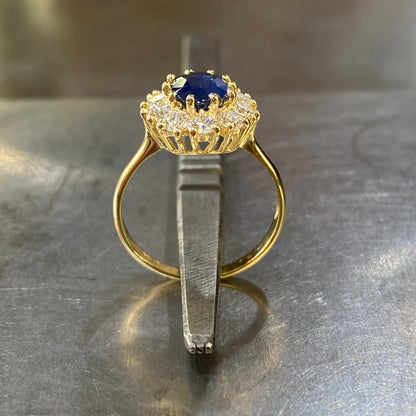 Bague Marguerite Or Jaune 750 Saphir Diamants – Fremont