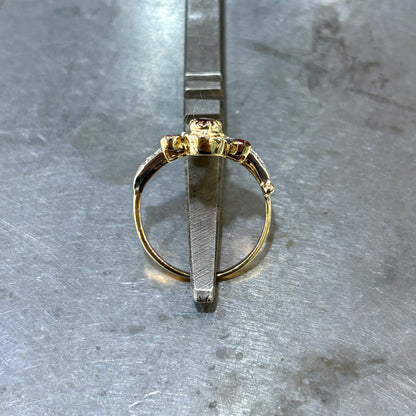 Bague Princesse Vintage - Or Jaune 750 Rubis & Diamants