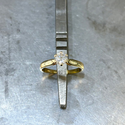 Bague Solitaire - Or Jaune 750 & Diamant