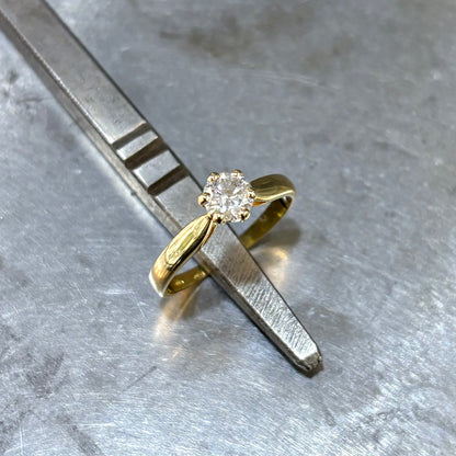 Bague Solitaire - Or Jaune 750 & Diamant