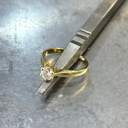 Bague Solitaire - Or Jaune 750 & Diamant