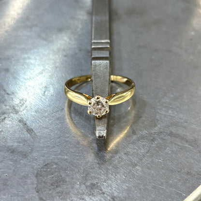 Bague Solitaire - Or Jaune 750 & Diamant