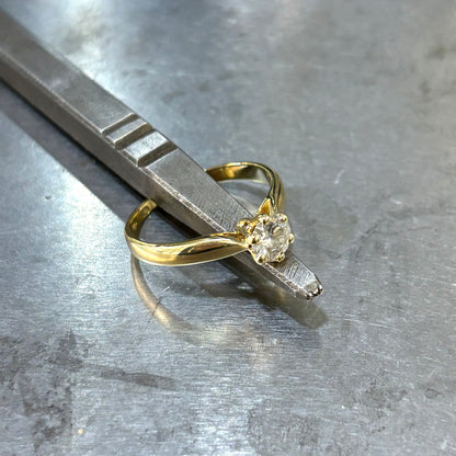 Bague Solitaire - Or Jaune 750 & Diamant