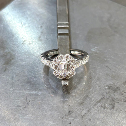 Bague Solitaire - Or Blanc 750 & Diamants