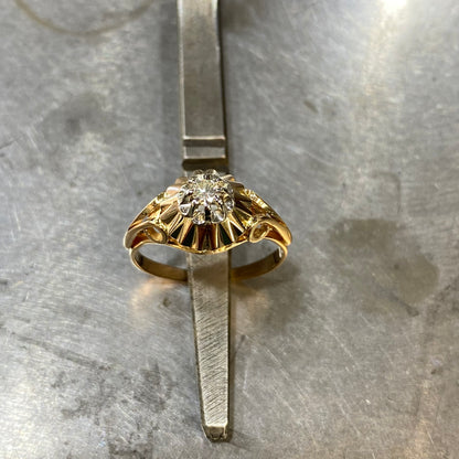 Bague Drapée Art Déco - Or 750 & Diamants