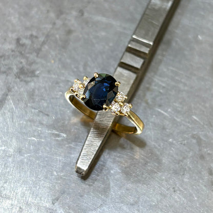 Bague Nausicaä Médium - Or Jaune 750 Saphir & Diamants