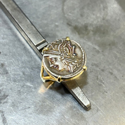 Bague Pièce - Or Jaune 750 & Pièce Argent Denier Coelia