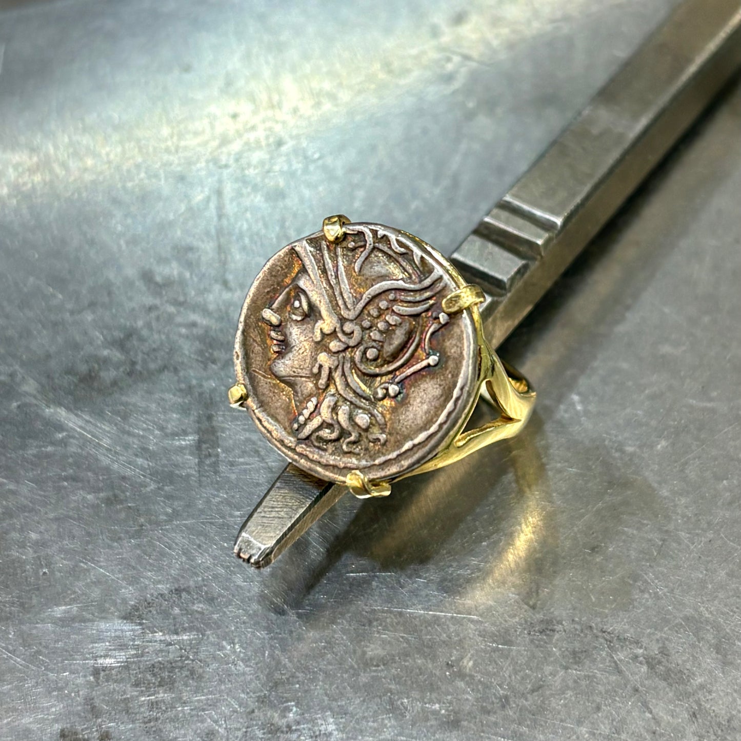 Bague Pièce - Or Jaune 750 & Pièce Argent Denier Coelia