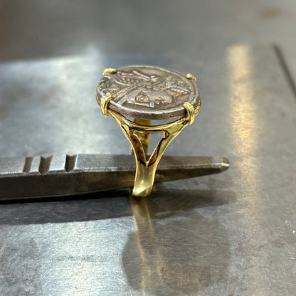 Bague Pièce - Or Jaune 750 & Pièce Argent Denier Coelia