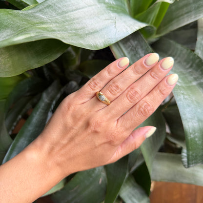 Bague Jonc Vintage - Or Jaune 750 & Diamants