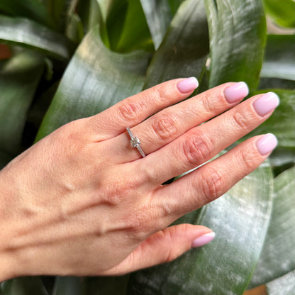 Bague Solitaire - Or Blanc 750 & Diamants