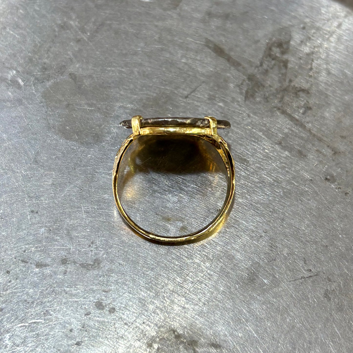 Bague Pièce - Or Jaune 750 & Pièce Argent Denier Valeria