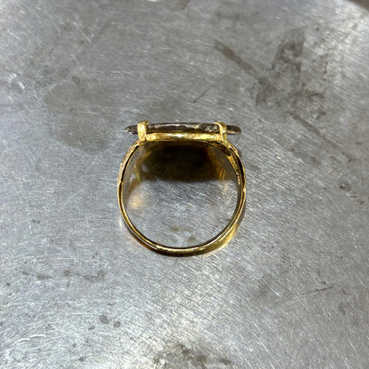 Bague Pièce - Or Jaune 750 & Pièce Argent Denier Valeria