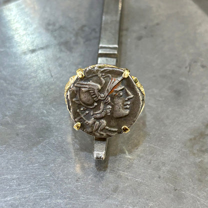 Bague Pièce - Or Jaune 750 & Pièce Argent Denier Valeria