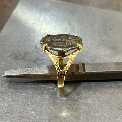 Bague Pièce - Or Jaune 750 & Pièce Argent Denier Valeria