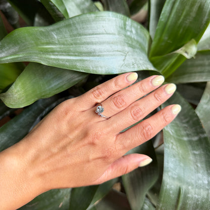 Bague Trilogie - Or Blanc 750 Aigue-Marine & Diamants