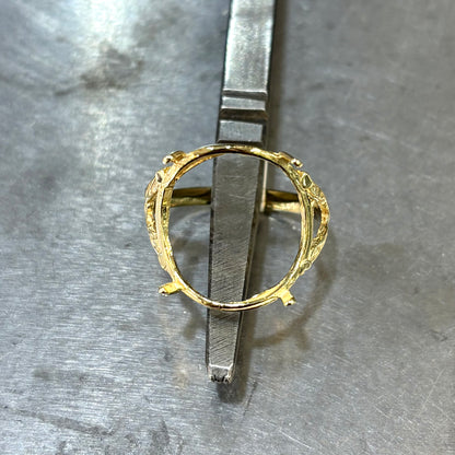 Monture Bague Pièce 10 Francs - Porte Pièce Or Jaune 750