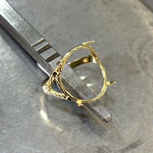 Monture Bague Pièce 10 Francs - Porte Pièce Or Jaune 750