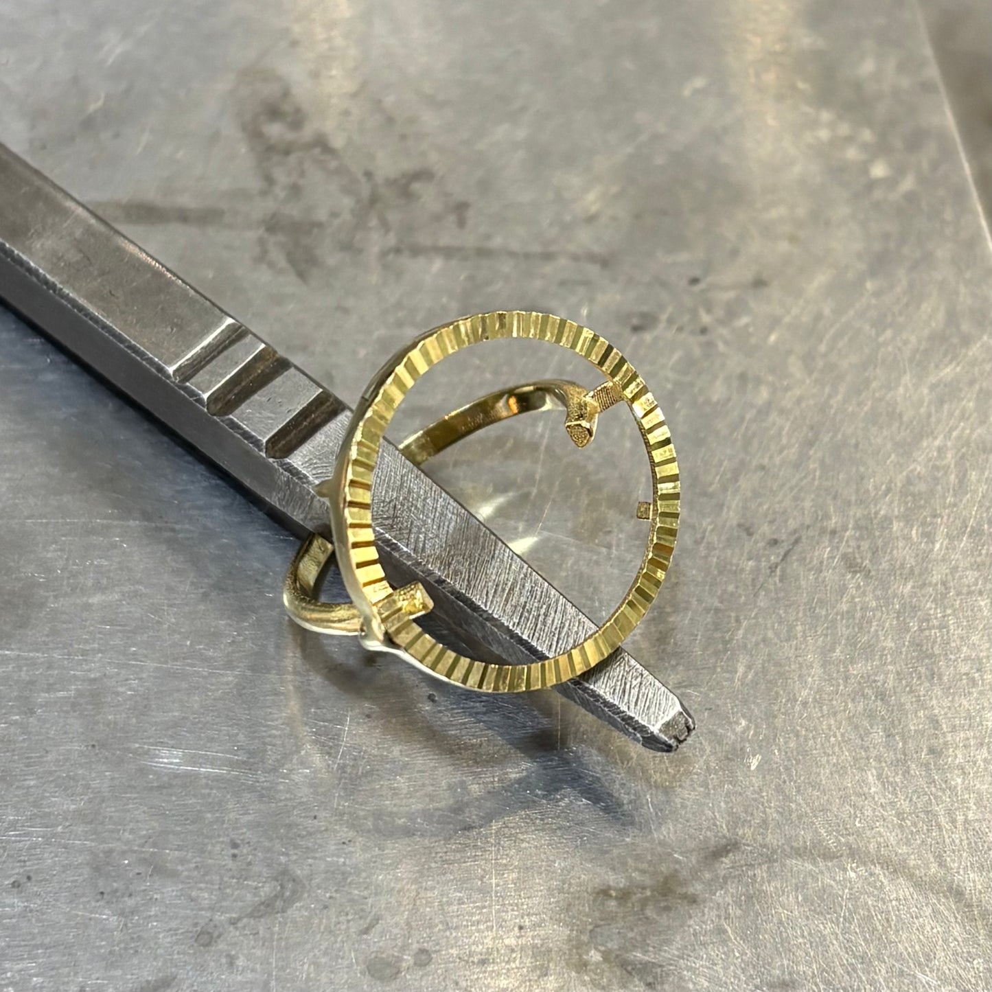 Monture Bague Pièce 10 Francs - Porte Pièce Or Jaune 750