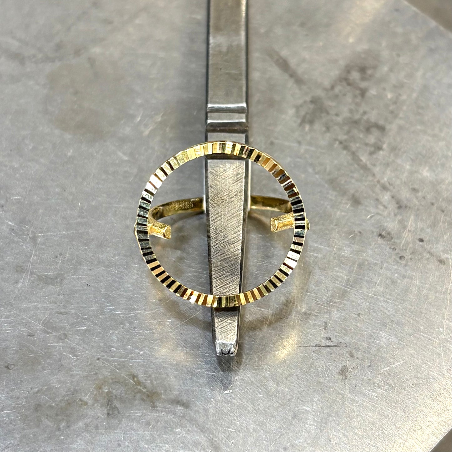 Monture Bague Pièce 10 Francs - Porte Pièce Or Jaune 750