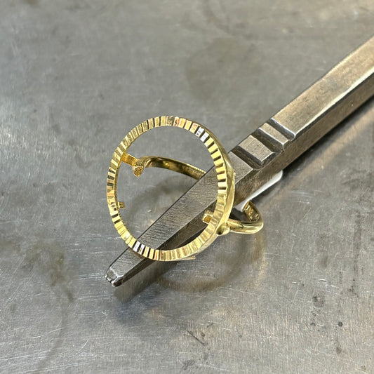 Monture Bague Pièce 10 Francs - Porte Pièce Or Jaune 750