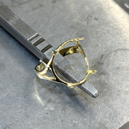 Monture Bague Pièce 10 Francs - Porte Pièce Or Jaune 750