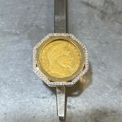Bague Pièce - Or Jaune 750 & Pièce 10 Francs Napoléon