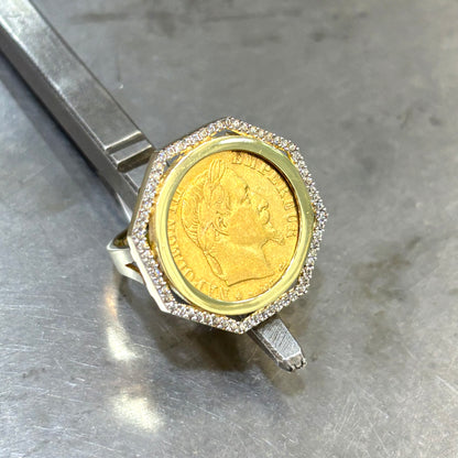Bague Pièce - Or Jaune 750 & Pièce 10 Francs Napoléon