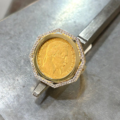 Bague Pièce - Or Jaune 750 & Pièce 10 Francs Napoléon