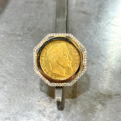 Bague Pièce - Or Jaune 750 & Pièce 10 Francs Napoléon
