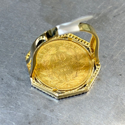 Bague Pièce - Or Jaune 750 & Pièce 10 Francs Napoléon