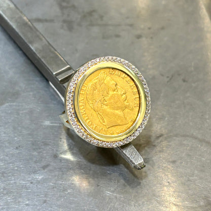 Bague Pièce - Or Jaune 750 & Pièce 10 Francs Napoléon