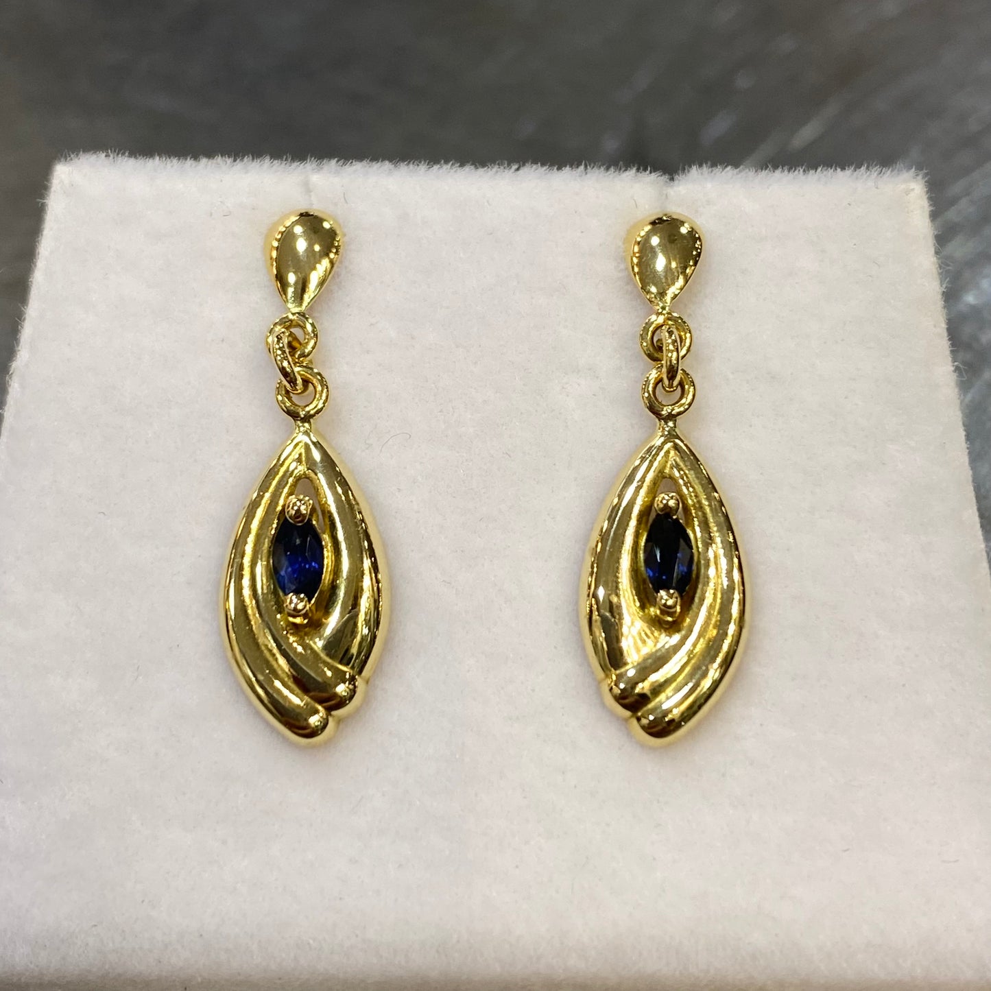 Boucles D'Oreilles - Or Jaune 750 & Saphirs Occasion