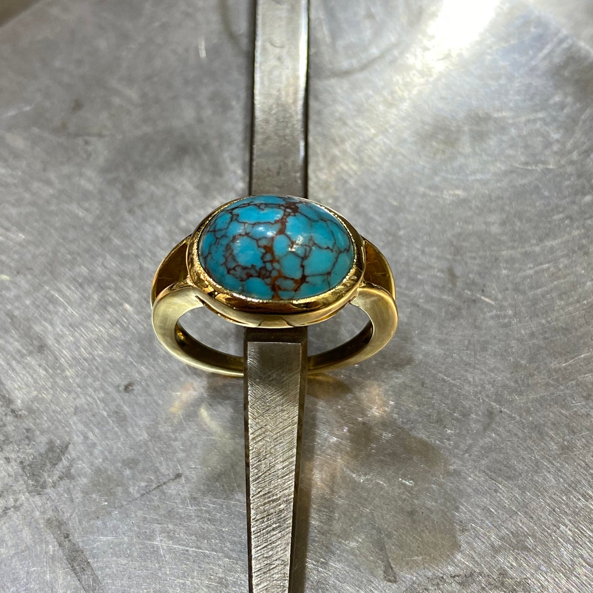 Bague - Or Jaune 750 & Turquoise Occasion