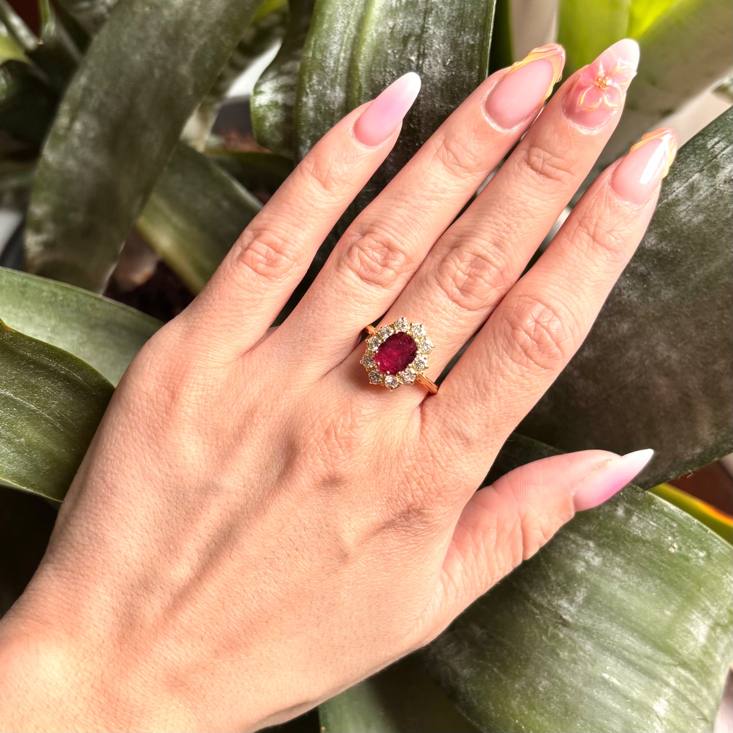 Bague Marguerite - Or Jaune 750 Rubis & Diamants