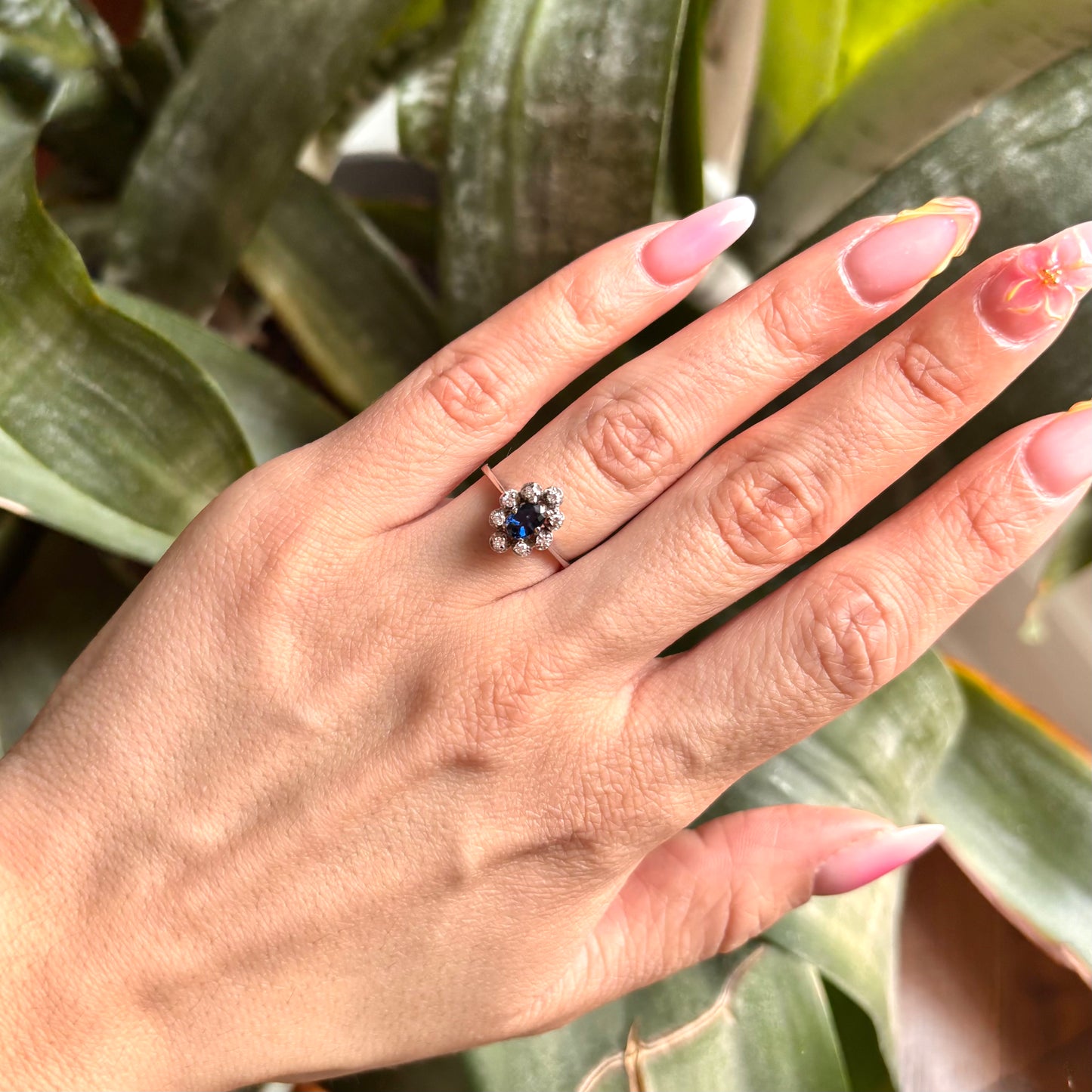 Bague Marguerite - Or Blanc 750 Saphir & Diamants