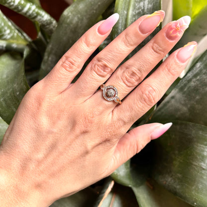 Bague Art Nouveau - Or Jaune 750 & Diamants