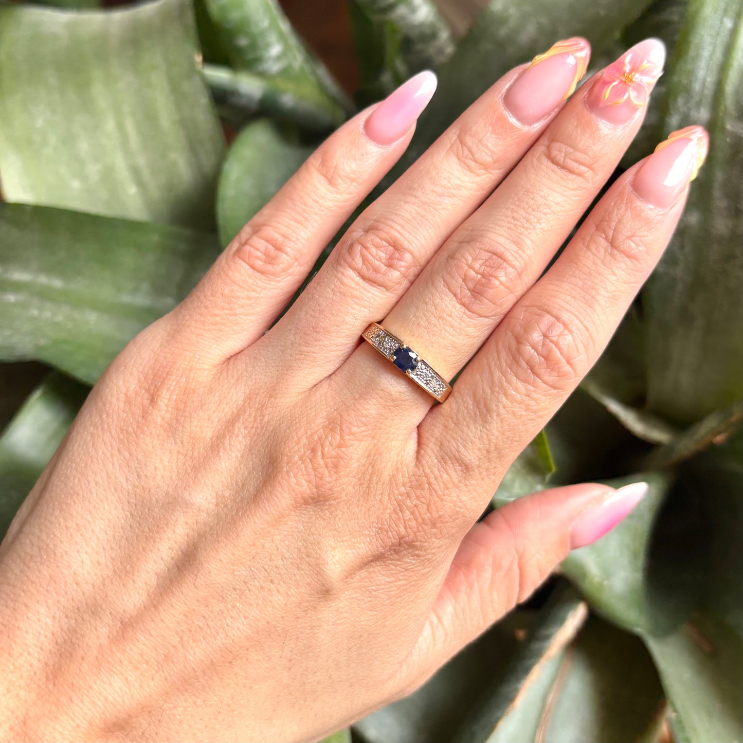 Bague Jonc - Or Jaune 750 & Saphir